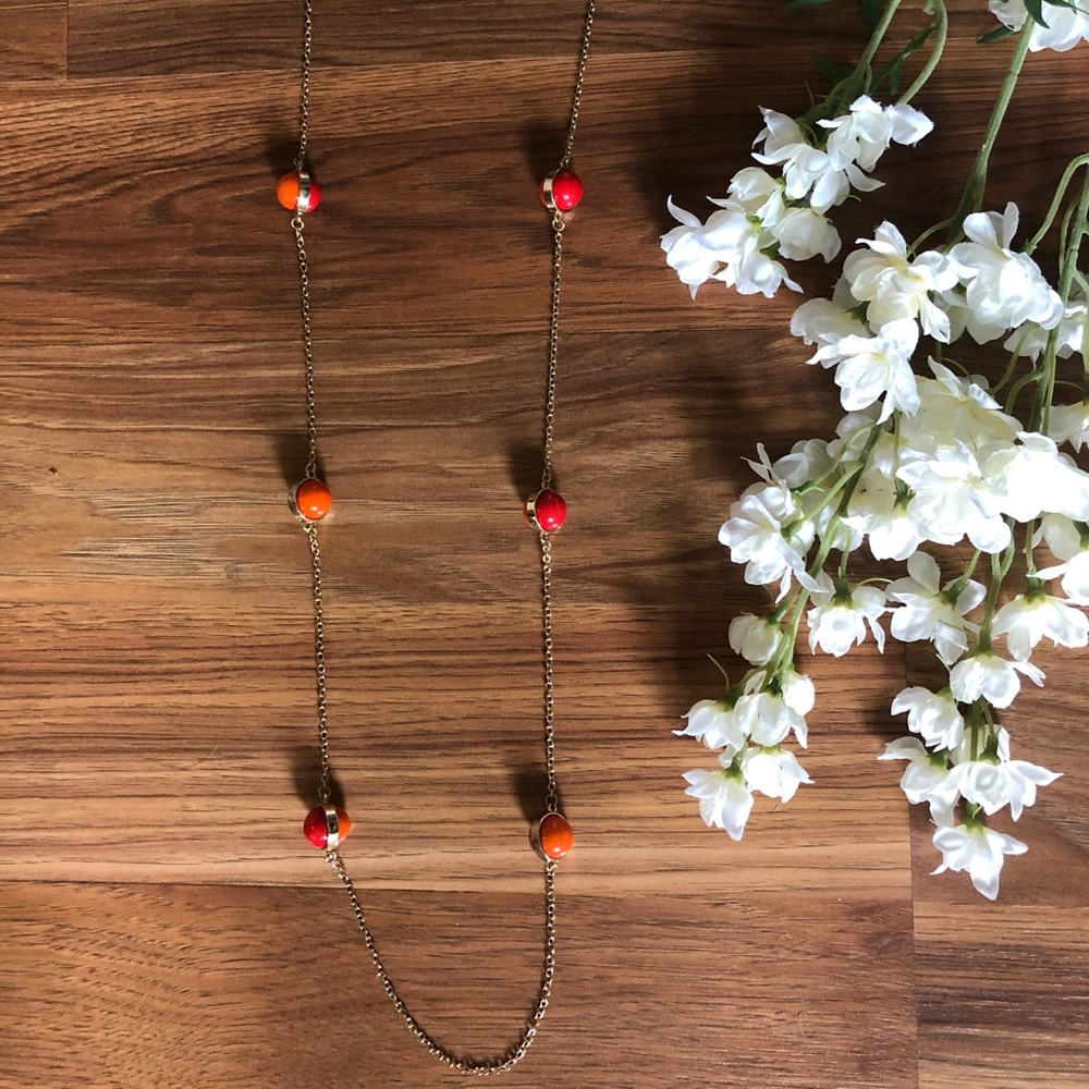 🔥Red/orange long necklace